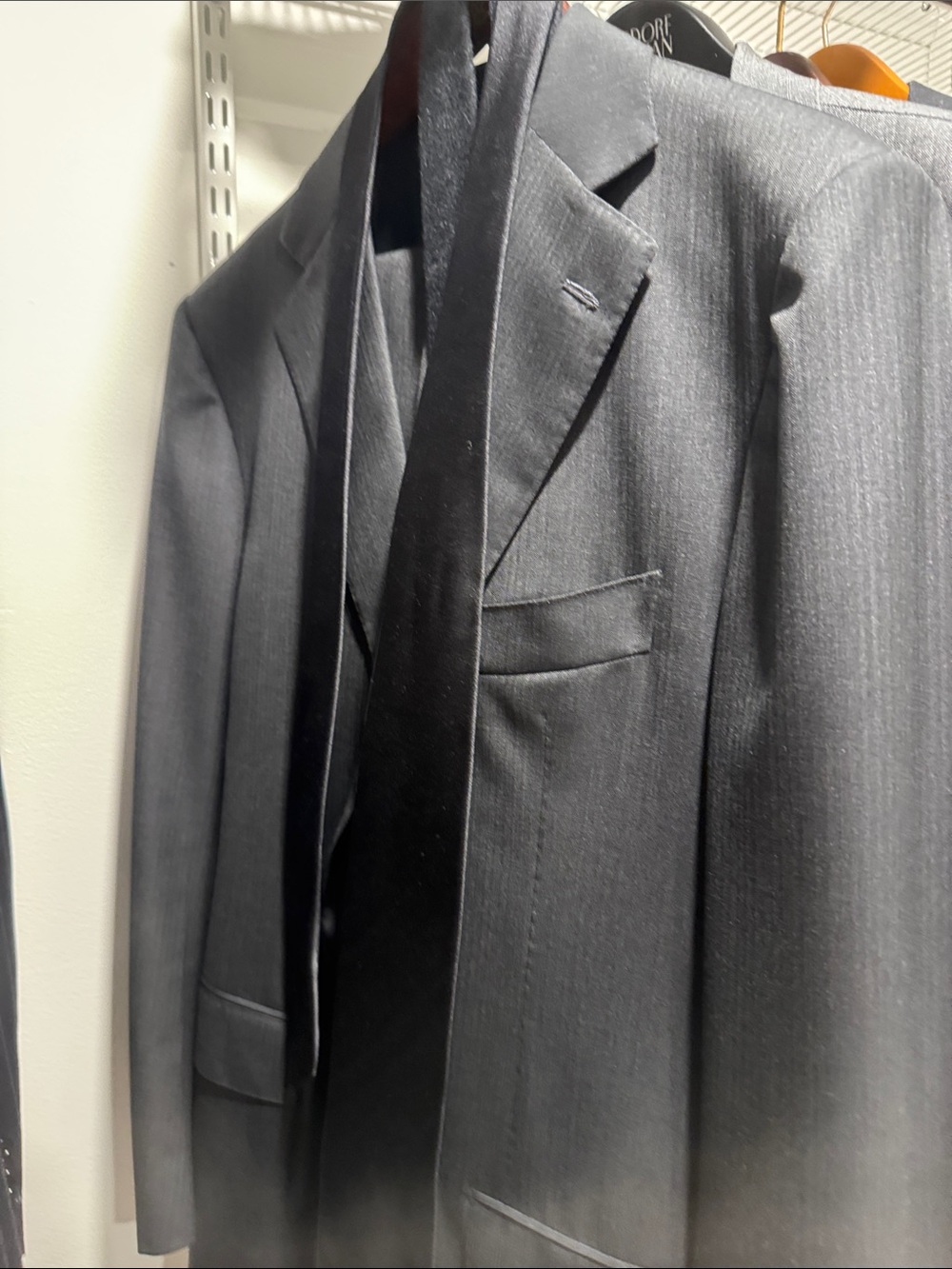 Men's Dark Gray Tailored Suit Jacket